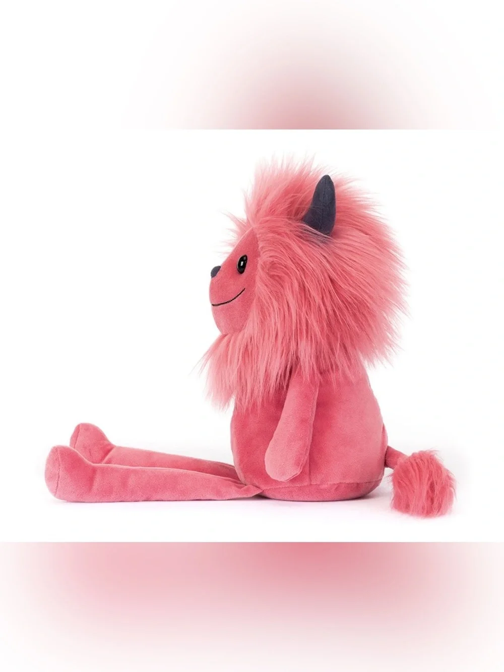 Jellycat Jinx Monster (Retired) featuring a bright pink fuzzy mane; 16.5 “ NWT
